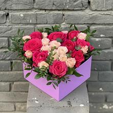 Цветочная композиция из Розы в коробке в Мечниково
