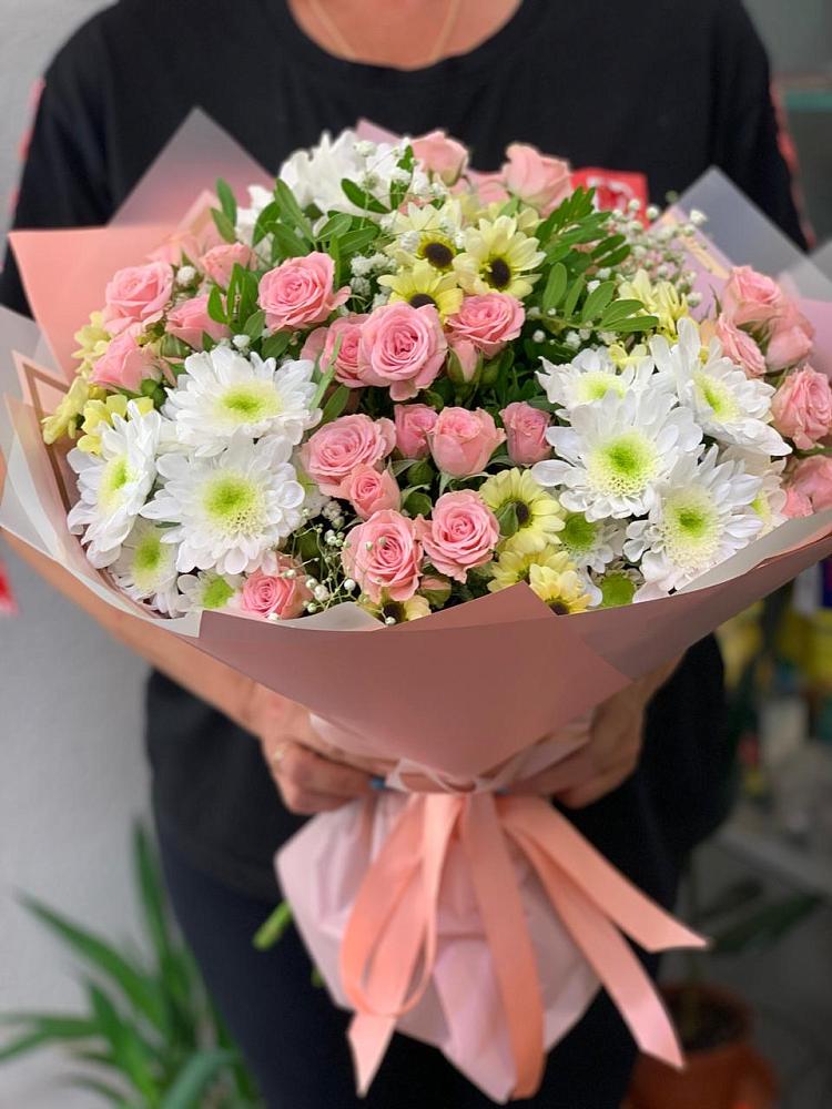 Букет цветов из: Розы и Хризантемы в Мечниково