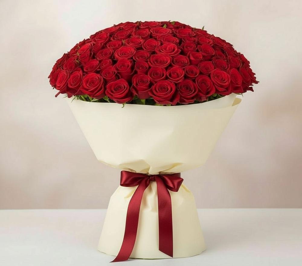 Букет 101 Красная роза Милано в Мечниково