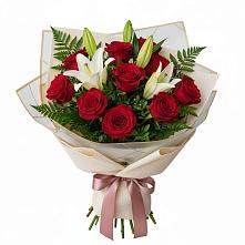 Букет цветов из:  Лилии и Розы в Мечниково