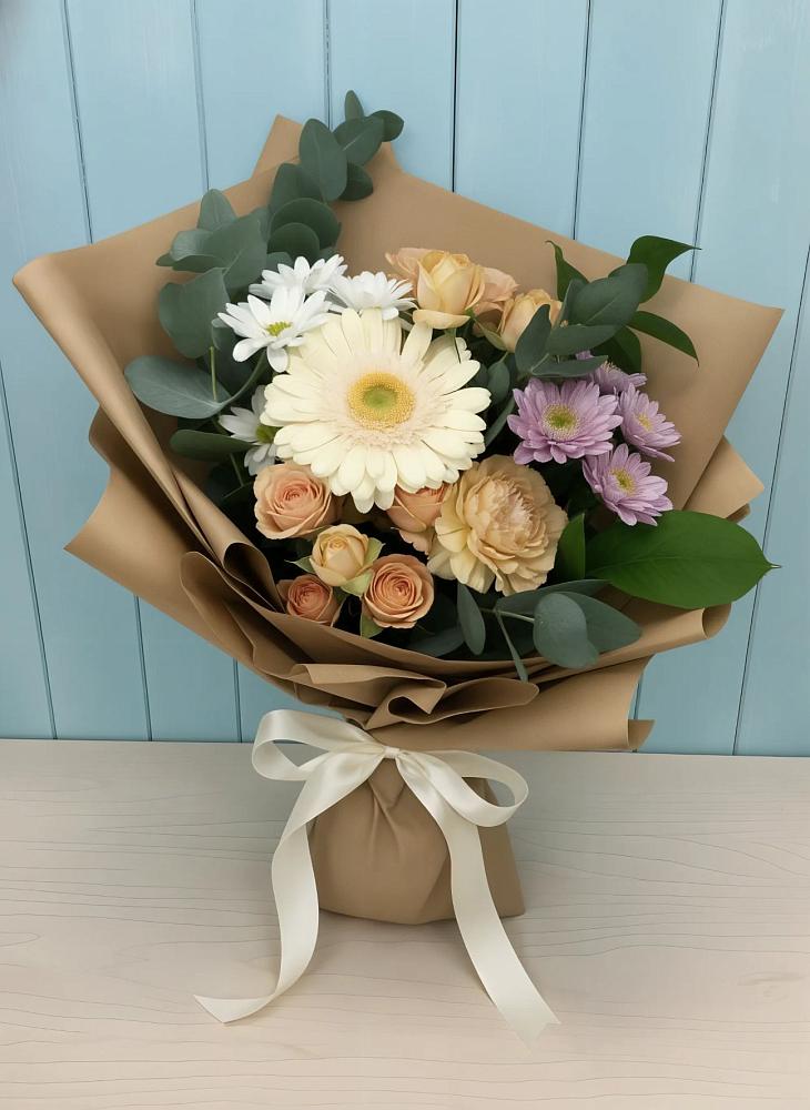 Букет цветов из: Герберы и Хризантемы в Мечниково