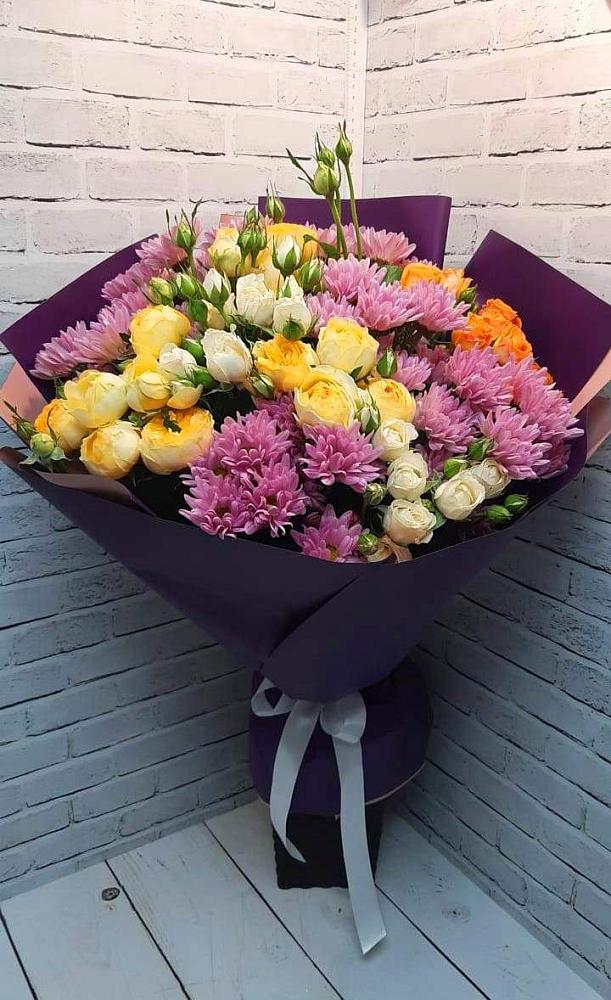 Букет цветов из: Хризантемы и Розы в Мечниково