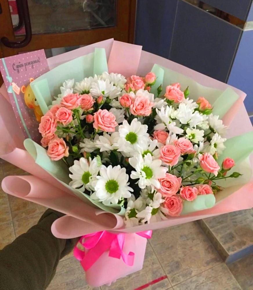 Букет цветов из: Розы и Хризантемы в Мечниково