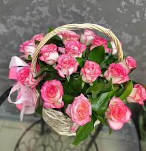 Цветочная композиция из Розы в корзине в Мечниково