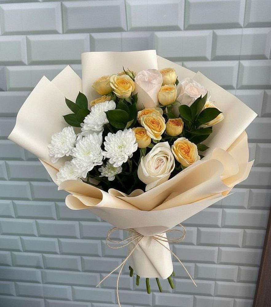 Букет цветов из: Розы и Хризантемы в Мечниково