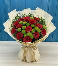 Букет цветов из:  Розы и Хризантемы в Мечниково