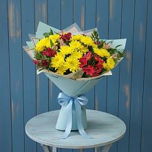 Букет цветов из:  Альстромерии и Хризантемы в Мечниково