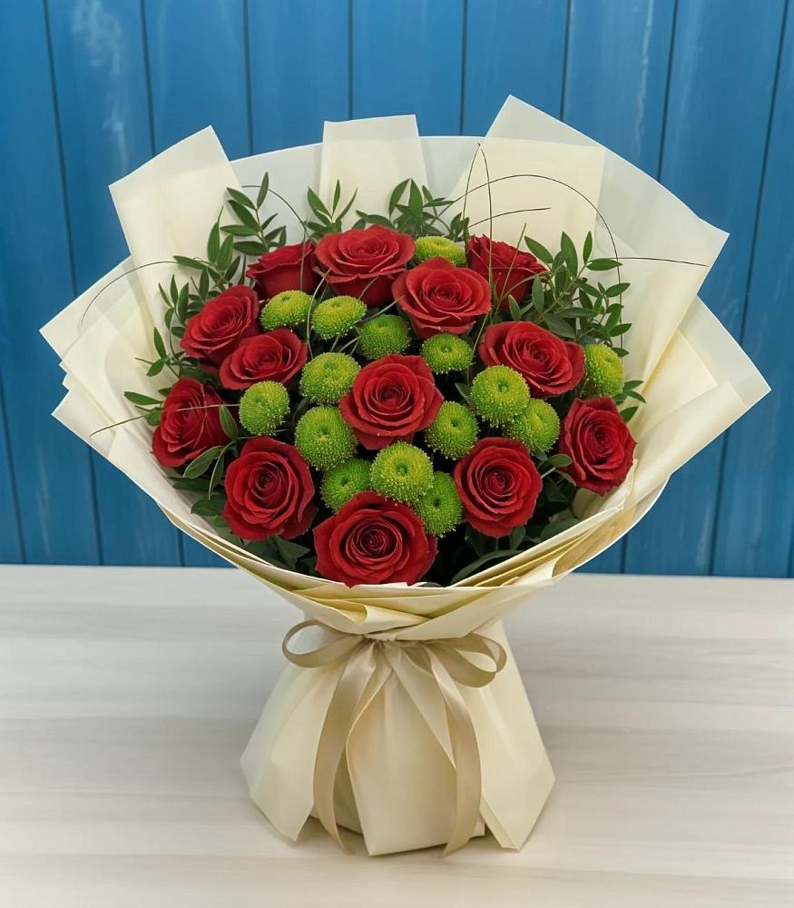 Букет цветов из: Розы и Хризантемы в Мечниково