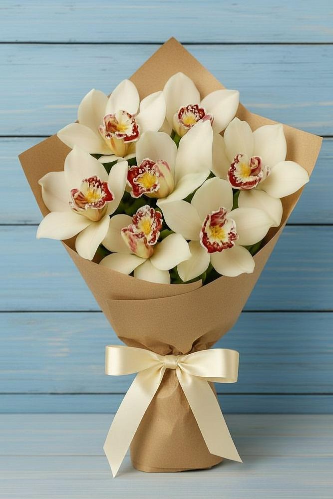 Букет цветов из: Орхидеи и Розы в Мечниково